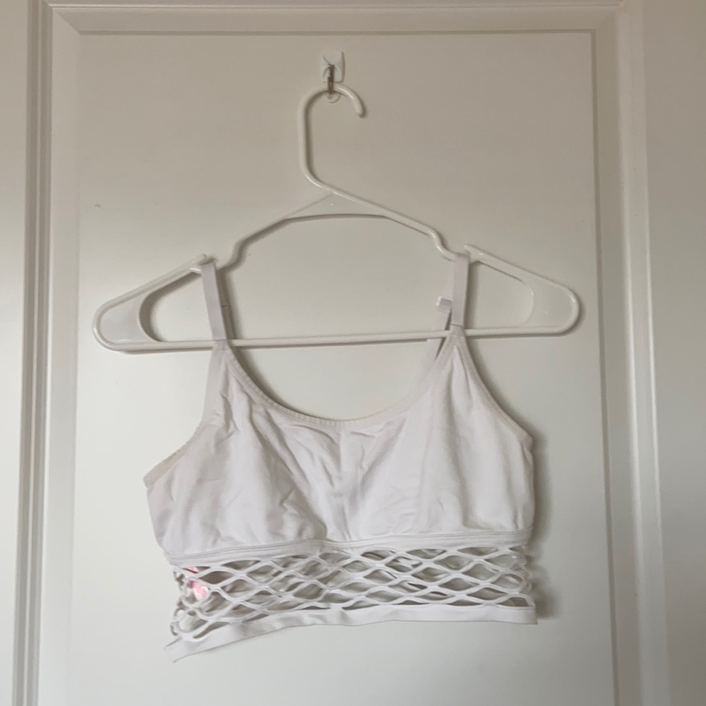 White Bralette with Fishnet